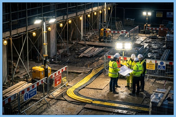 Construction Site Temporary Lighting Layout