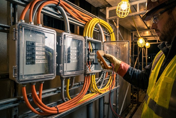 Temporary Power Distribution on Construction Site
